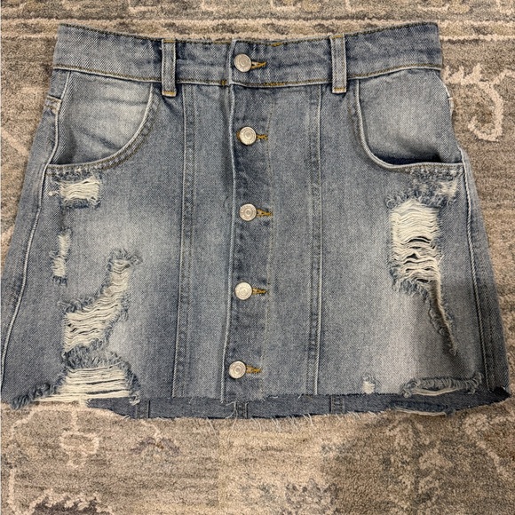 Free People Dresses & Skirts - Free People sz 4 Blue Distressed Mini Skirt